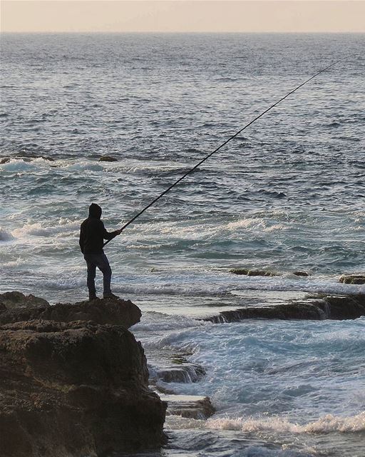 ... When your only wish is to catch one fish 🐟🐠------.. Lebanon_HDR ... (Manara Beirut)