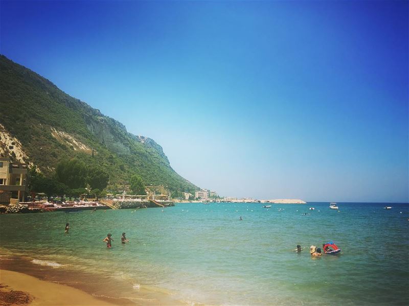 Where the mountain meets the sea   lebanon  hery  chekka  beach  sea ... (Al Heri)