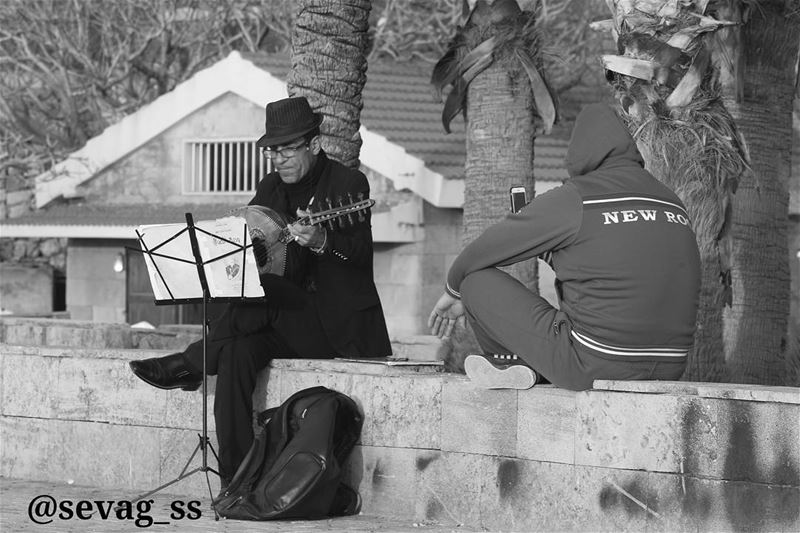 Where words fail, music speaks. sunset  beach  beautiful  clouds ... (Byblos - Jbeil)