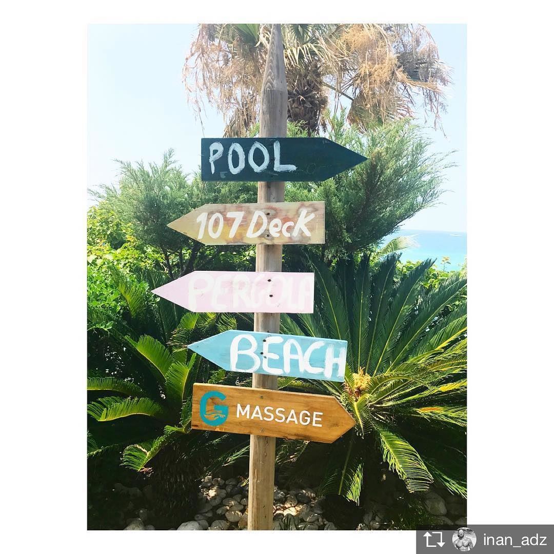 Which way to go?  lebanesebucketlisters  repost  beach  summer2017  signs ... (Loco Beach Resort)