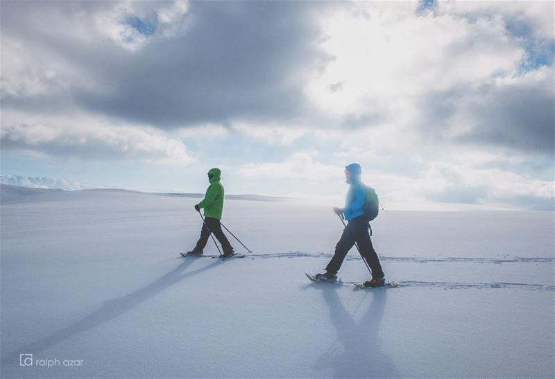 White diffusion❄️❄️❄️  snowshoeing  mountains  lebanon ... (El Mejdel, Mont-Liban, Lebanon)