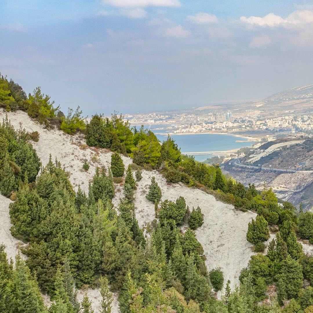 White rocky clifs of Ras Chekka near the sea, in northern Lebanon... (Hamat)