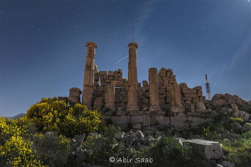 Who said nights were for sleep???Hardine temple under the moonlight... (Hardîne, Liban-Nord, Lebanon)