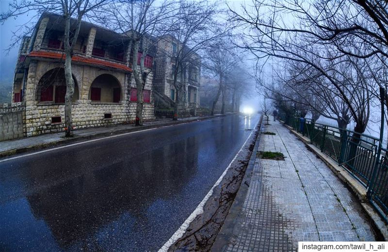 Winter Frames ☁️ landscape  winter  road  roadtrip  foggy  beautiful ... (Sawfar, Mont-Liban, Lebanon)