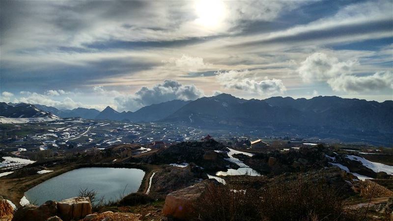 Winter remainings 🗻❄⛅........ lebanon  laklouk  sunsets ... (El Laklouk, Mont-Liban, Lebanon)