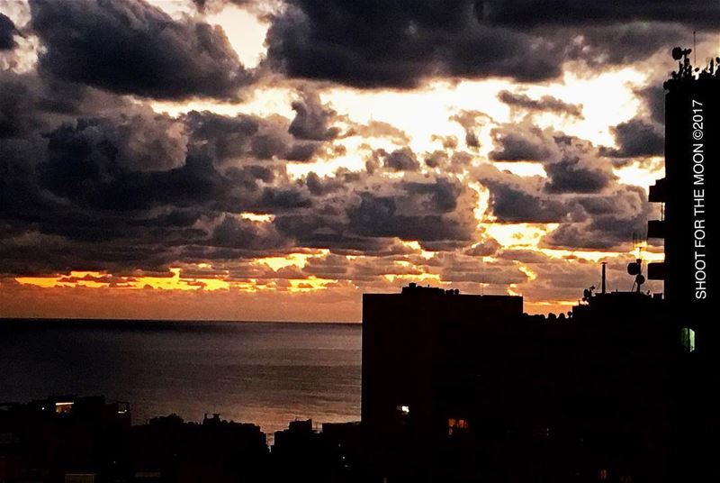 Winter sky at sunset  photooftheday  photography  boost  sky  sea  colors ... (Beirut, Lebanon)