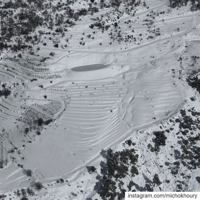 Winter wonderland .... Lebanon  fromwhereidrone  AboveLebanon ... (Baskinta, Lebanon)