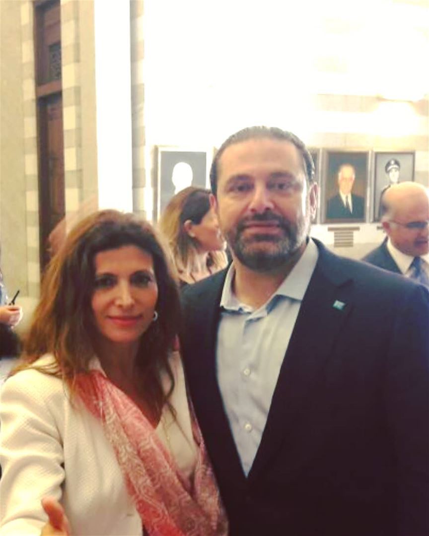 With prime minister Mr Saad Hariri at the Grand Serail at the launching of... (Grand Serail)