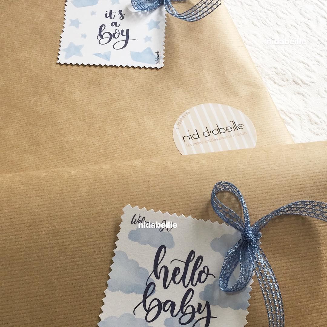 Wrapping time ☁️ baby boy on board 😇Write it on fabric by nid d'abeille ...