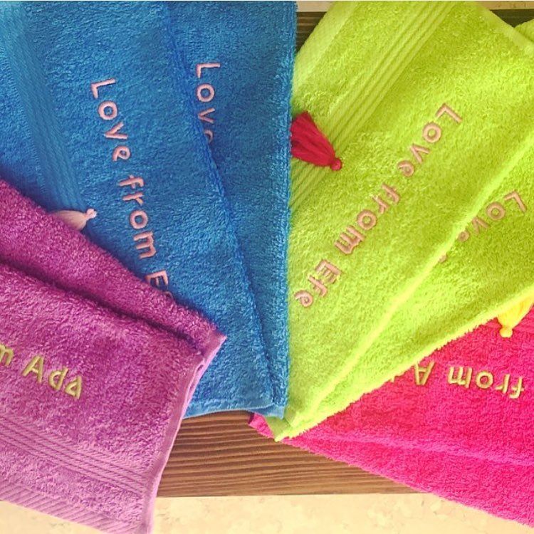 Write it on fabric by nid d'abeille. Order your set of towels for your...