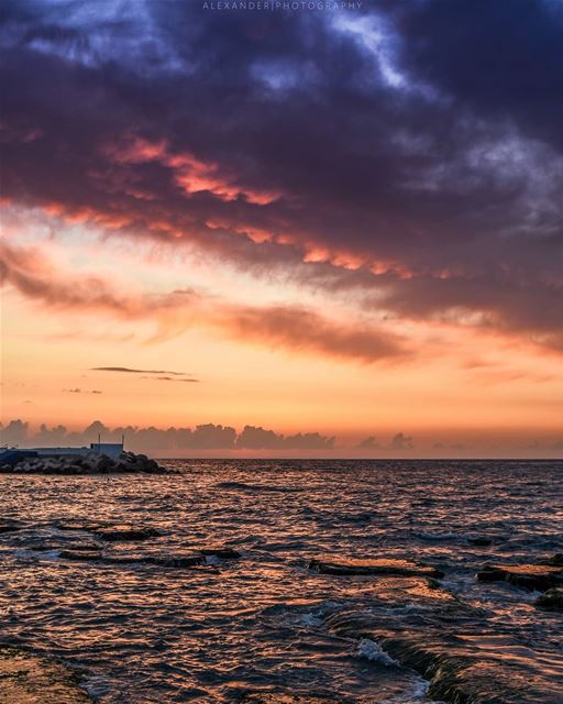 Yesterday's Beautiful sunset colors and awesome cloud formations  sky ... (Beirut, Lebanon)