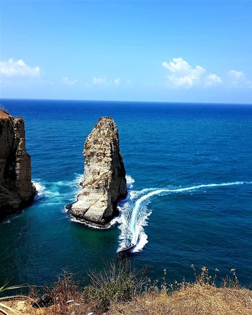 You can't cross the sea merely by standing and staring at the water.🚣‍♀️ ... (Pigeon Rock Beirut.)