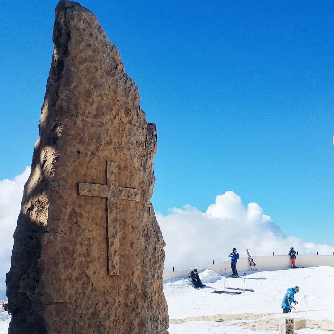 You know you're in Mzaar skiing when you see that cross! mzaarskiresort ... (Mzaar Ski Resort Kfardbian)