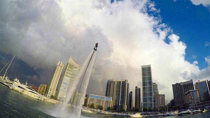 YOUR ATTITUDE IS YOUR ALTITUDE it determines how HIGH you FLY  flyboard ... (Zaytouna Bay Beirut)