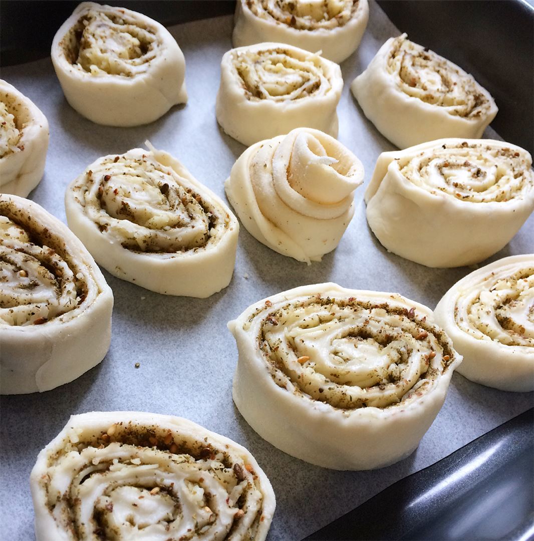 Zaatar rolls.Because my kids aren't a fan of cinnamon I roll either...