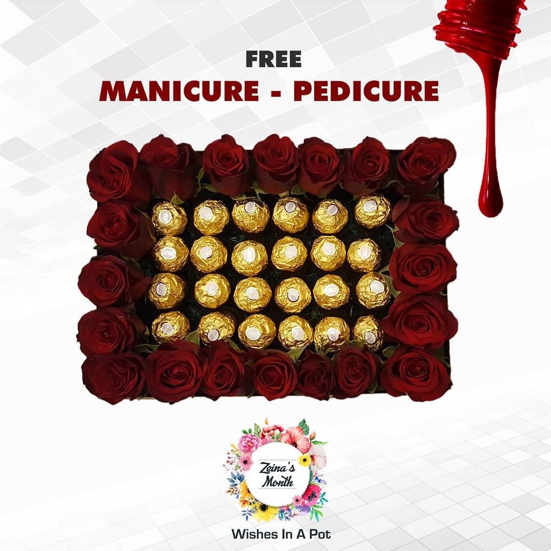 Zeina's month last day offer: buy this large  chocolate &  roses box for...
