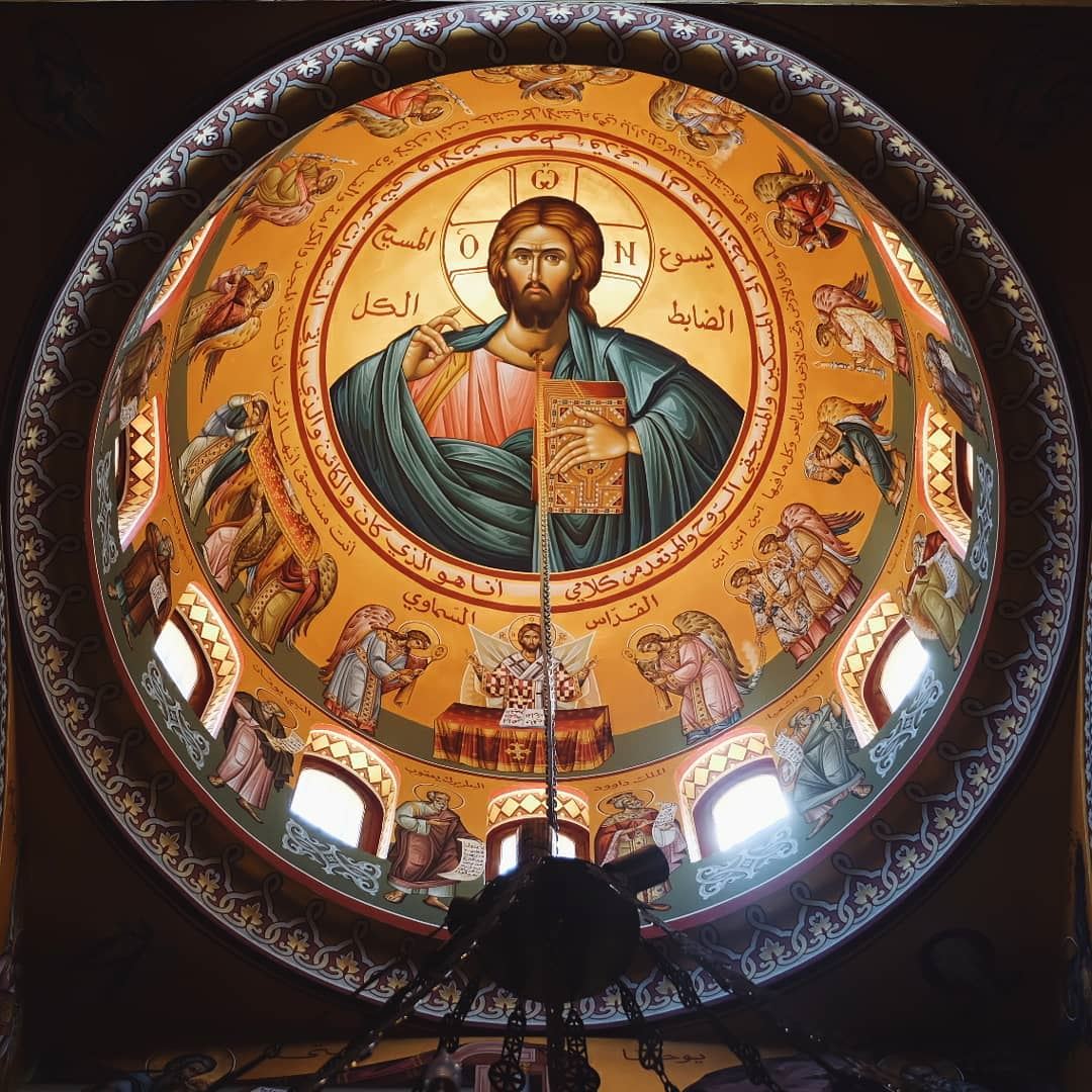 ΙC ΧϹ ... stgeorgeschurch  achrafieh  icxc  fresco  greekorthodox ... (Achrafieh, Lebanon)