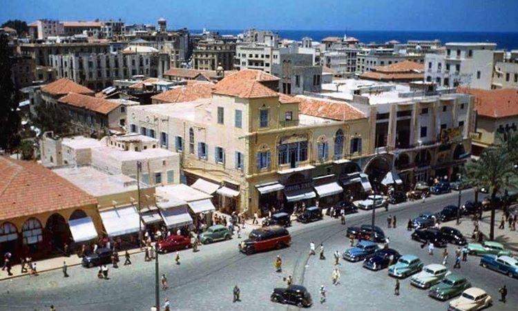 بيروت ساحة البرج ١٩٤٨ ،Beirut Borj Square 1948 .