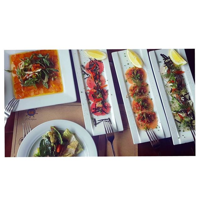 ....فواحشCarpaccio salmon/tuna/sea bass and batrakh 👌--- almandaloun... (Al Mandaloun Sur Mer)