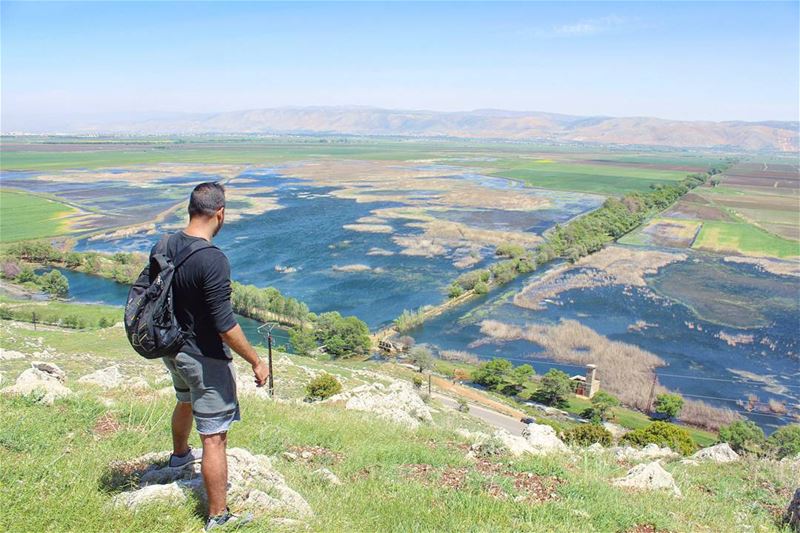 كوكب عمّيق  tb  ammiq  bekaa  valley  lake  green  mountains  lebanon ... (`Ammiq, Béqaa, Lebanon)