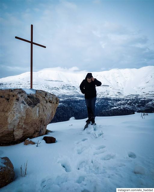 لتكن مشيئتك ⁦✞  Lebanon  Sannine  Zaarour  Snow  White  Blue  Clouds ...