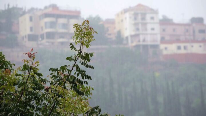 مطر حزيران صباح اليوم من حومين الفوقا  rain  summer  winter  spring ...