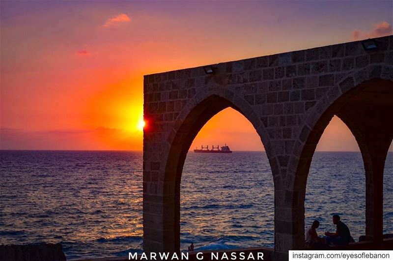 مغيب الشمس من سيدة البحر في البترونCredits to @marwan.g.nassar・・・Even... (Saydet El Baher-Batroun)