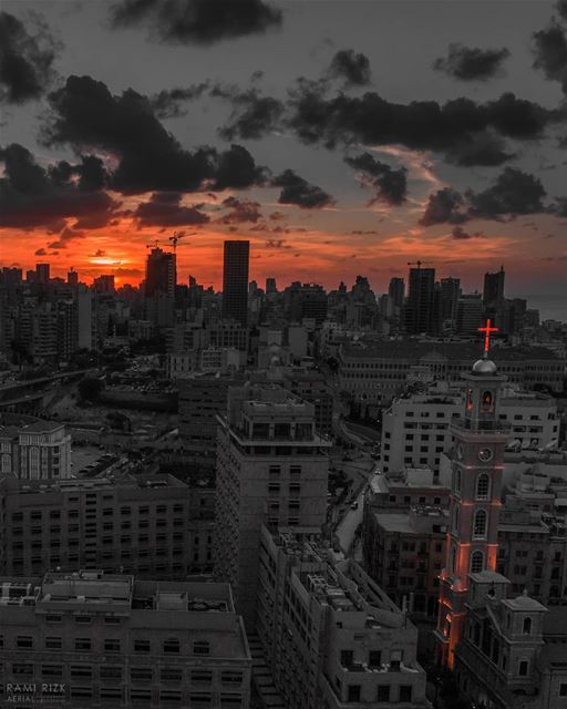 نسجد لآلامك ايها المسيح 🙏...  lebanon  beirut  dji  drones ... (Beirut, Lebanon)