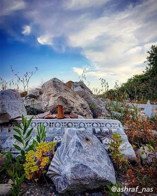 وطني يا دهب الزمان الضايعوطني من برق القصايد طالع...أنا على بابك قصيدةكت (Roman ruins in Tyre)