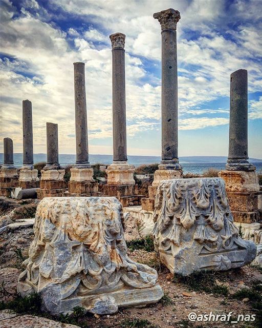 وطني، يا دهب الزمان الضايعوطني، من برق القصايد طالع...أنا على بابك قصيدة... (Roman ruins in Tyre)