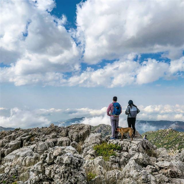 وما حَدا يعرف بمَطرحنا غير السّما و وَرق تِشرين hike  clouds  peak  puppy...