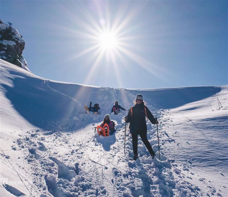❄️🌞Fun in the sun🌞❄️  snowshoeing  mountains  lebanon ..... ... (Ehmej, Mont-Liban, Lebanon)