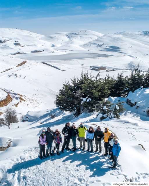 🙋🏻‍♂️❄.. mountain  snow  cedars  green  bluesky  winter  hiking ... (Jabal Fâloûgha)