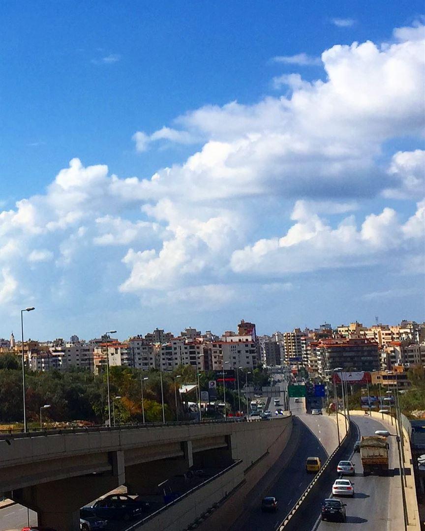 🏙☁️💙(View from Hazmieh) beirut  city  town  bluesky  clouds  clearday ... (Beirut, Lebanon)